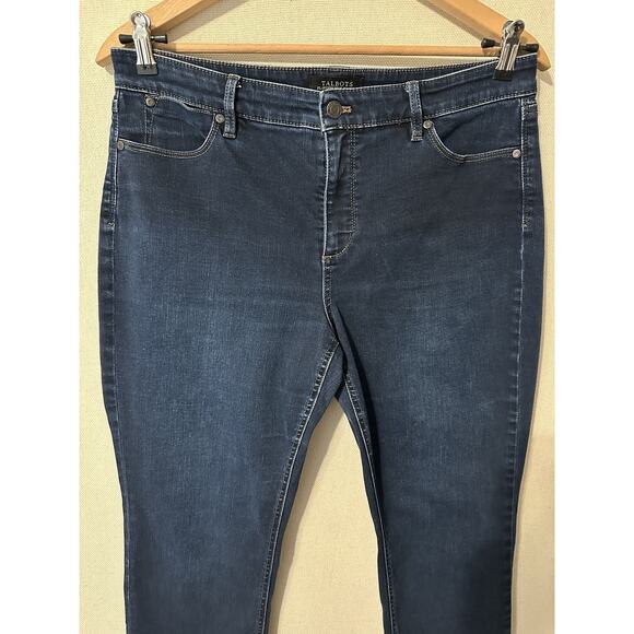 Talbots Flawless 5 Pocket Jean Women's Size 14P Curvy Straight Dark Wash Preppy - Picture 2 of 16